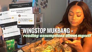 WINGSTOP MUKBANG | reading assumptions about me + Q&A ♡