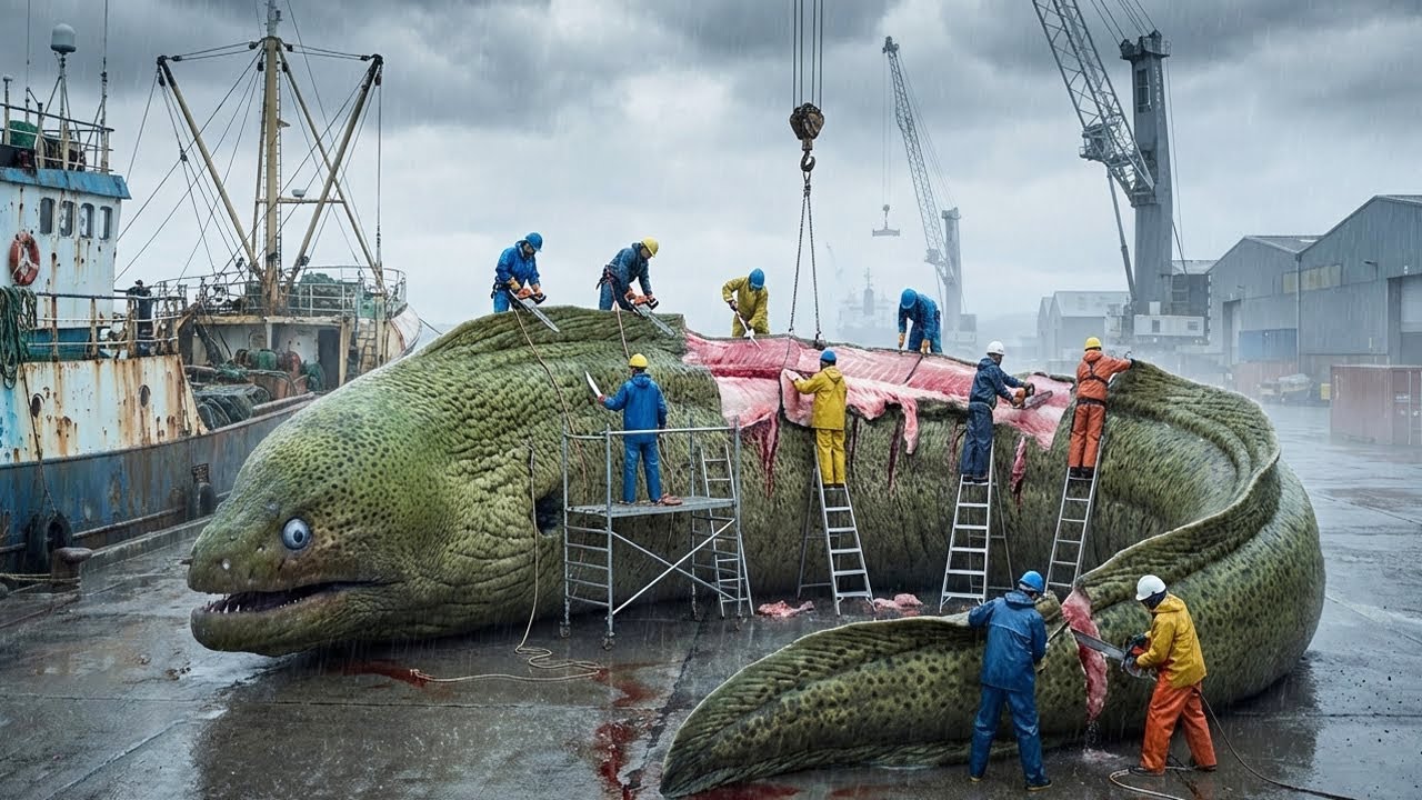 🐍 Catching & Cooking Giant Moray Eels – Deep Sea Predators | Fishing Documentary