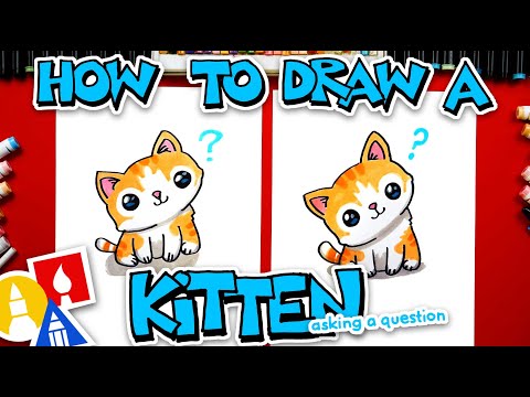 How To Draw A Cute Kitten Asking A Question