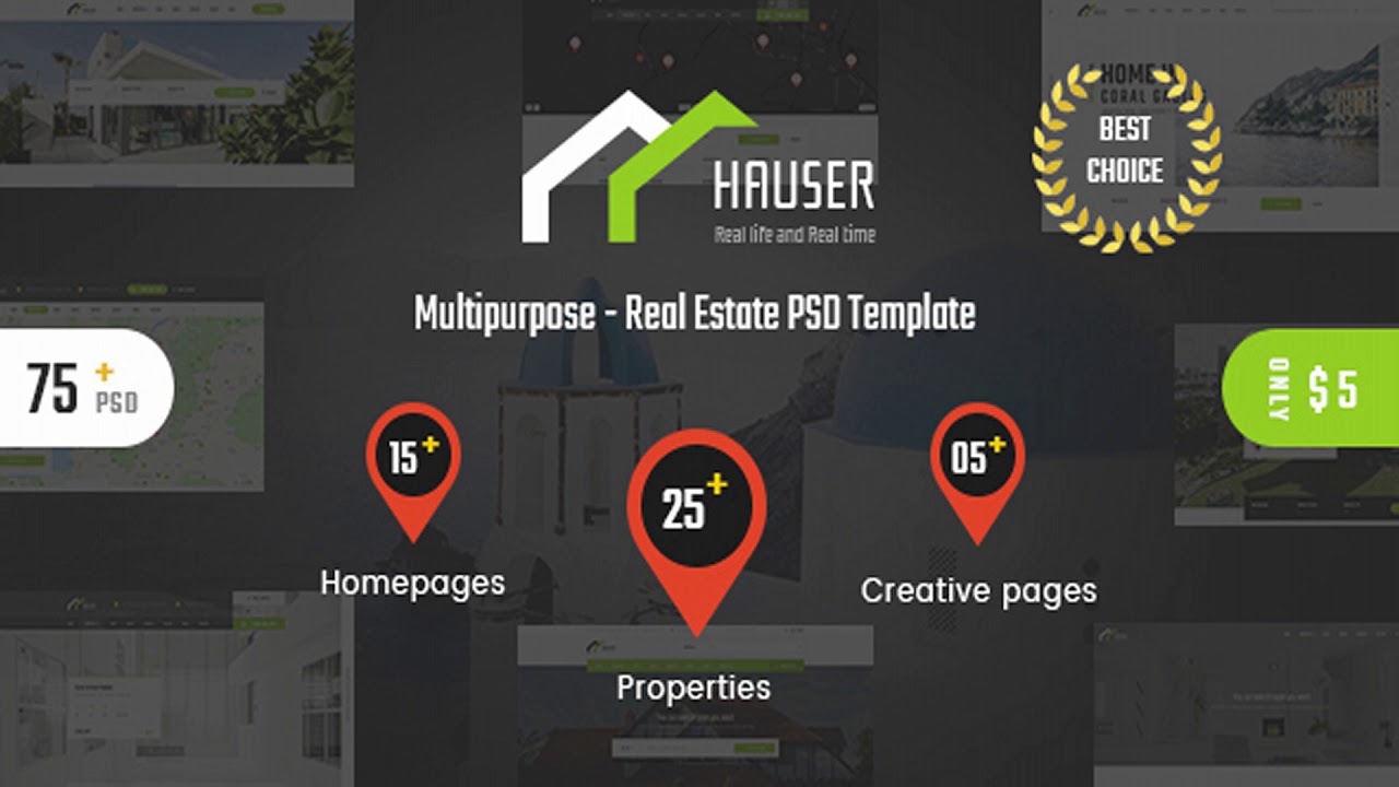 Hauser - Real Estate PSD Template | Themeforest Website Templates and Themes