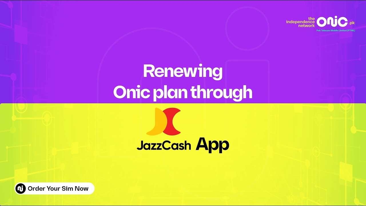 How to renew Onic plans through JazzCash App