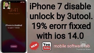 Iphone 7 disabled how to unlock||disable iphone unlock by 3utool|| with ios 14.0
