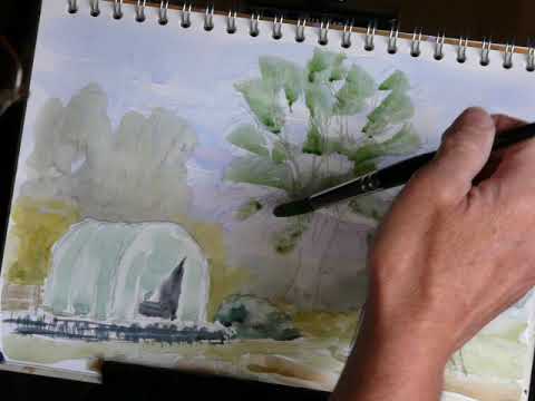Thumbnail of Painting A Summer Tree Using Watercolour stage 1.