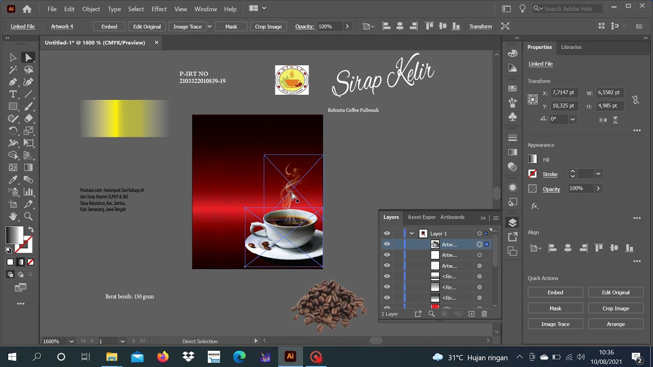 Cara Desain Kemasan Kopi Sirap Kelir Mudah!!