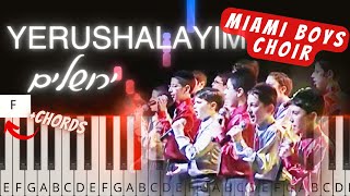 How to play Yerushalayim - Miami Boys Choir l Easy tutorial l Chords l Music Sheet | פלייבק
