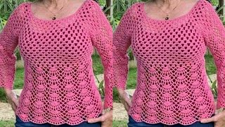Modern and beautiful free Crochet Top blouses patterns Solid Color easy Crochet patterns