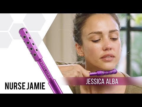 Jessica Alba with the Nurse Jamie UpLift Massaging Beauty Roller