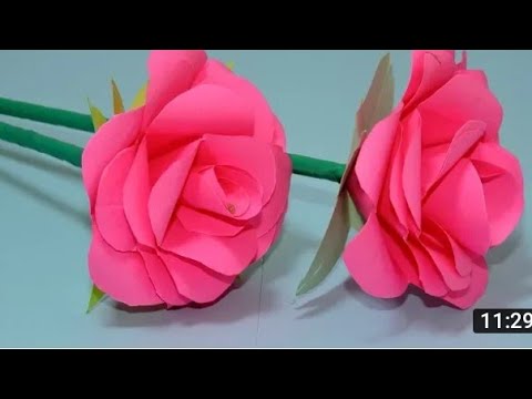 Rose flower making🌹/ with paper🌹/Rashi's crafts