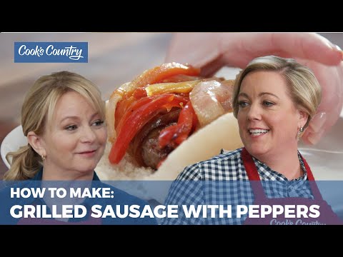 How to Make Grilled Sausages with Peppers and Onions