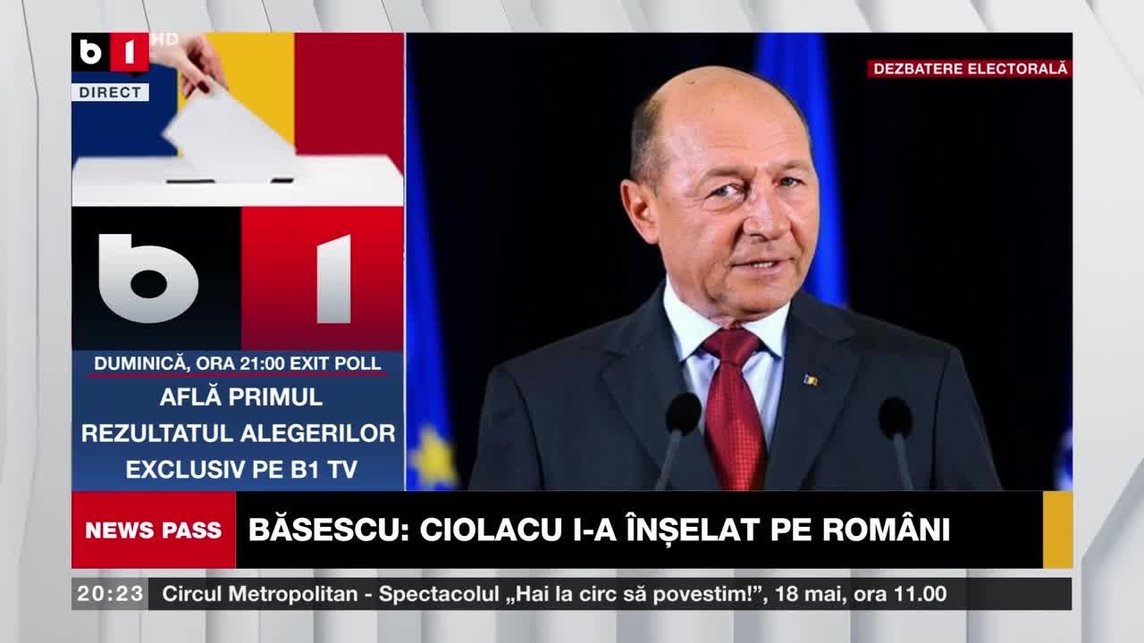 NEWS PASS. BĂSESCU: NICUȘOR TOT MAI VIZIBIL, SIMION E PLECAT/ BĂSESCU: SIMION TRĂIEȘTE ÎN MINCIUNĂ