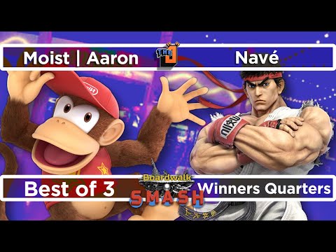 Moist | Aaron (Diddy Kong) vs Nave (Ryu) Winners Quarters  - Boardwalk Smash #35 - SSBU