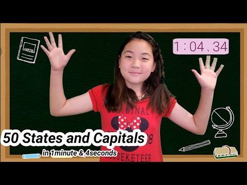 50 States and Capitals in 1minute 4seconds |  March 2021