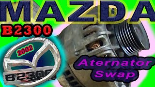 Replacing the alternator on a 2002 Mazda B2300 2.3l Pickup truck.