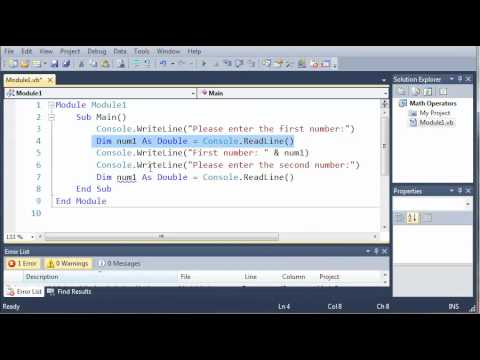 Visual Basic Tutorial - 12 - Creating A Basic Calculator Video Lecture ...