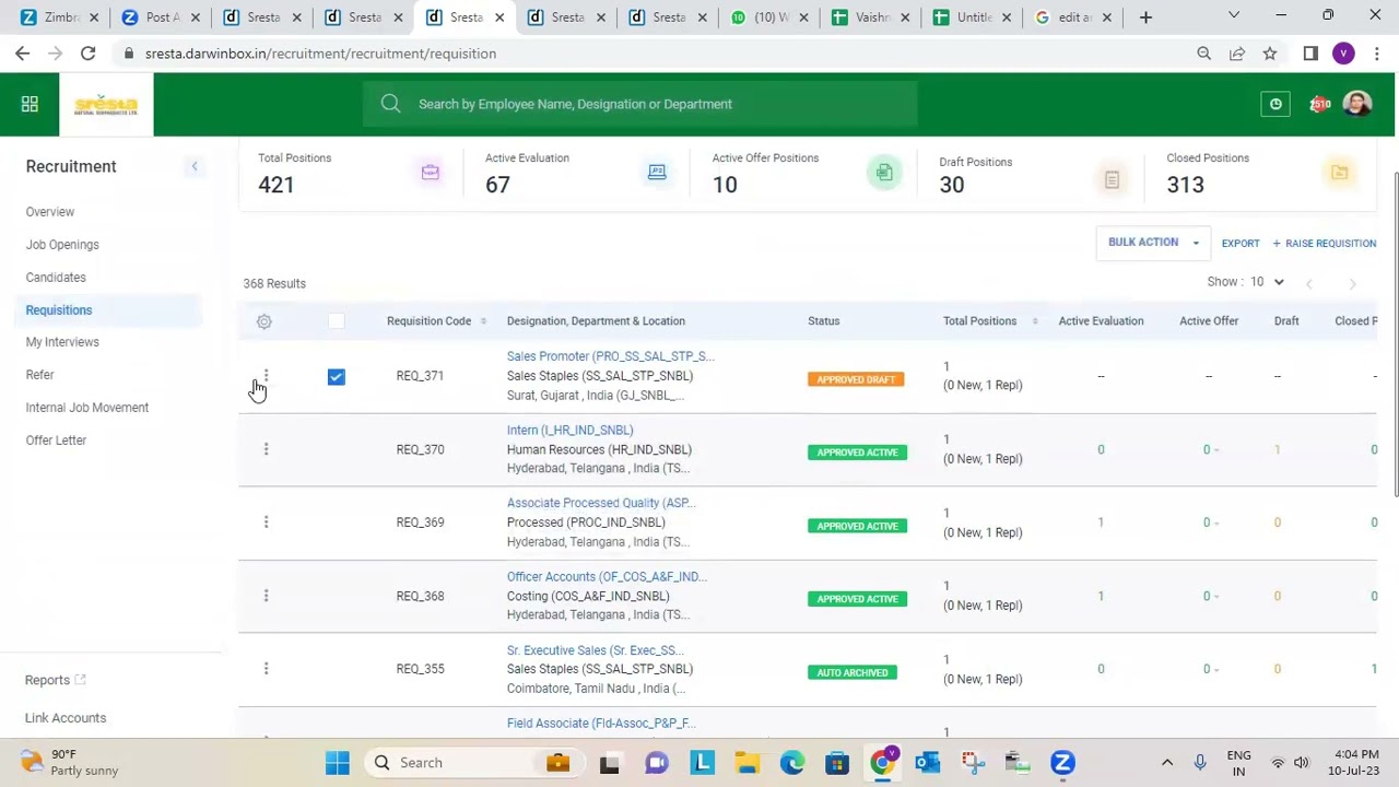 How to raise a Requisition?