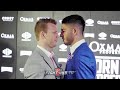 MICHAEL ZERAFA GETS IN JEFF HORN'S FACE DURING FACE OFF FOR REMATCH AT FINAL PRESSER!