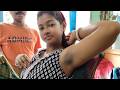 Indian Mother Shaved In Front Of Her Kid At A Road Side Barbershop