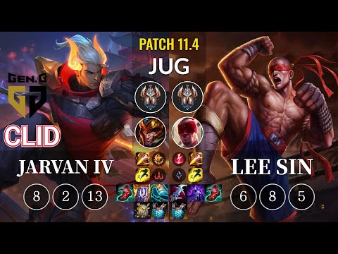 GEN Clid Jarvan IV vs Lee Sin Jungle - KR Patch 11.4