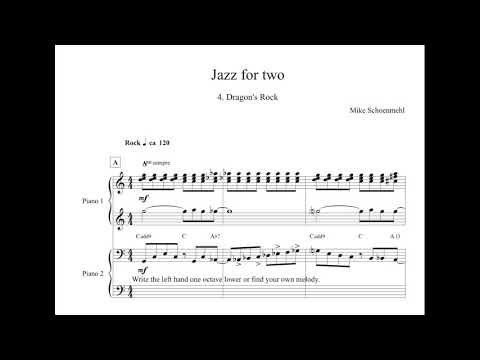 M. Schoenmehl - 4. Dragon's Rock (Jazz for two) for piano four hands (score)