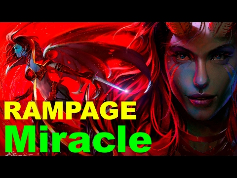 Miracle pro Queen of Pain 7.02 carry | Rampage | Highlights — Dota 2 (2017)