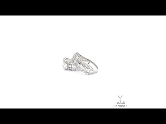 خاتم ذهب أبيض عيار 18 (RNLZ.0448)