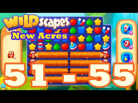 Wildscapes: New Acres Level 51 - 55 HD Gameplay | 3 match puzzle | android | 52 | 53 | 54 | IOS