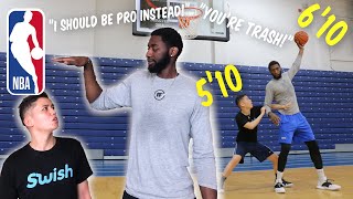 Playing Basketball vs a 6'10 NBA Prospect! (This is what happened)