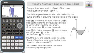 Find The Area Under Graph Using A Casio fx-CG50 (Area Under Curve | Definite Integral)