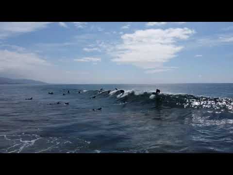 Point Dume surf footage by drone
