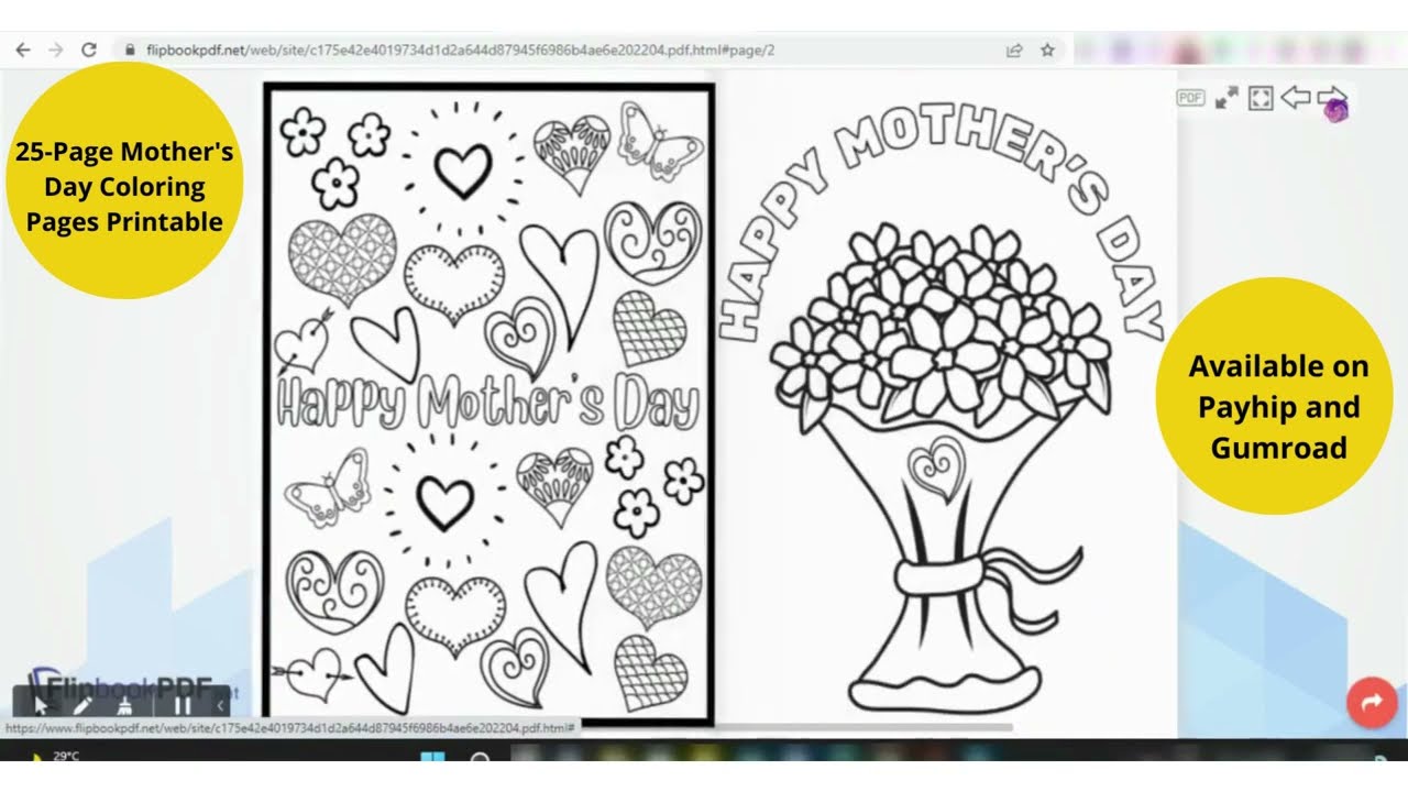 Happy Mother's Day Coloring Pages Printable | Just Love Printables  #payhip #gumroad