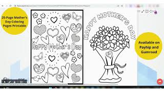 Happy Mother's Day Coloring Pages Printable | Just Love Printables  #payhip #gumroad