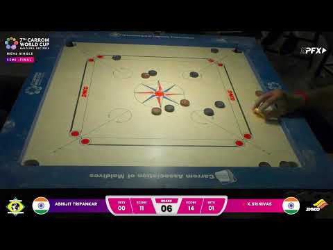 MENS SINGLE | SEMI FINAL | K.SRINIVAS (IND) vs ABHIJIT TRIPANKAR (IND) || 7th Carrom World Cup 2025