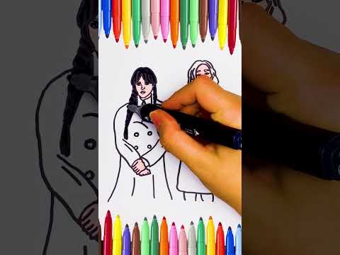 COLORIAGE DE MERCREDI ADDAMS ET ENID.