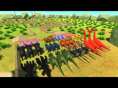 Colored Animals & Mutant Primates Championship | 🦖 Animal Revolt Battle Simulator 🦕