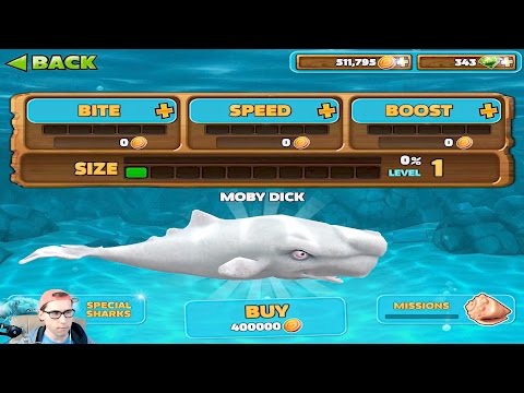 Прохождение Hungry Shark Evolution - MOBY DICK - МОБИ ДИК - 400.000 Монет и МОЙ