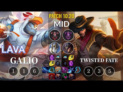 HLE Lava Galio vs Twisted Fate Mid - KR Patch 10.20