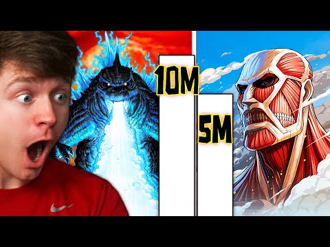 GODZILLA vs ATTACK ON TITAN Power Level! (Reaction)