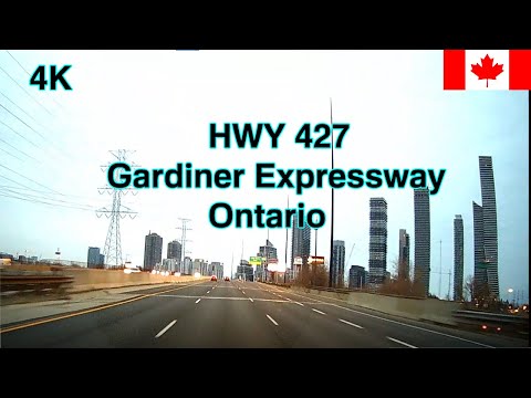 Ontario Highway 427 Gardiner Expressway Early Morning 4K