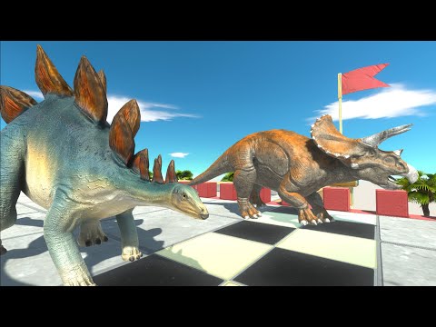 Friendly Speed Race between Herbivore Dinosaurs - Animal Revolt Battle Simulator