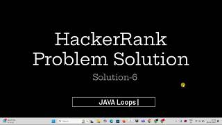 Download the video "HackerRank Problem -6  Solution |  JAVA Loops |"