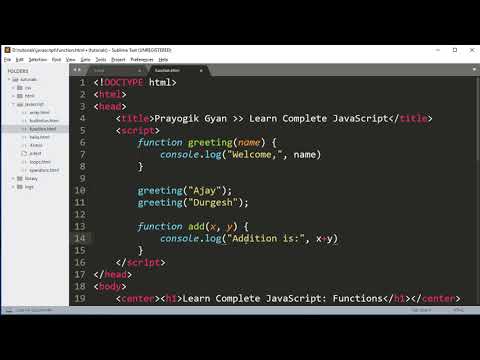 JavaScript User define Functions in Hindi Part10