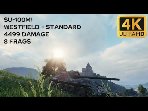 SU-100M1 4,5k damage 8 frags on Westfield - World of Tanks