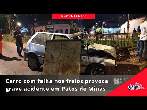 Carro com falha nos freios provoca grave acidente em Patos de Minas