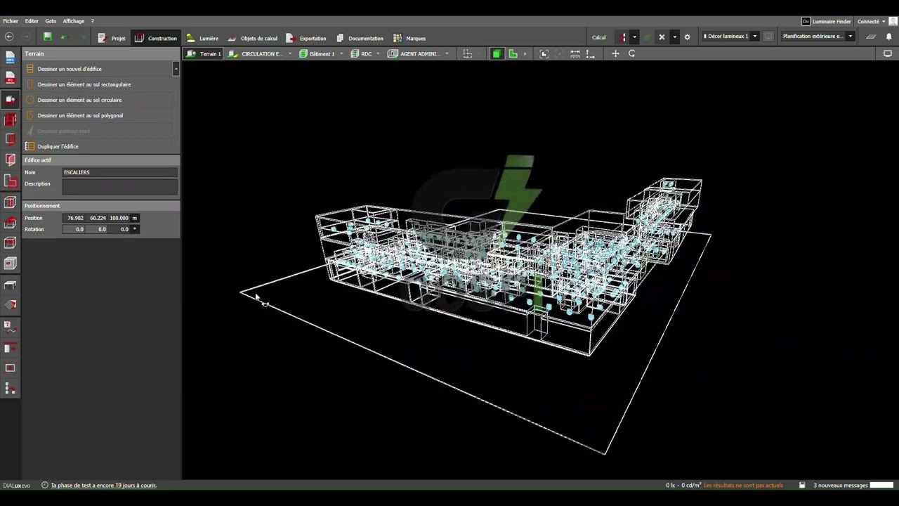 Projet d'éclairage tertiaire