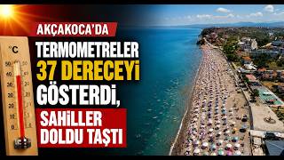 Akçakocada Termometreler 37 Dereceyi Gösterdi, Sahiller Doldu Taştı