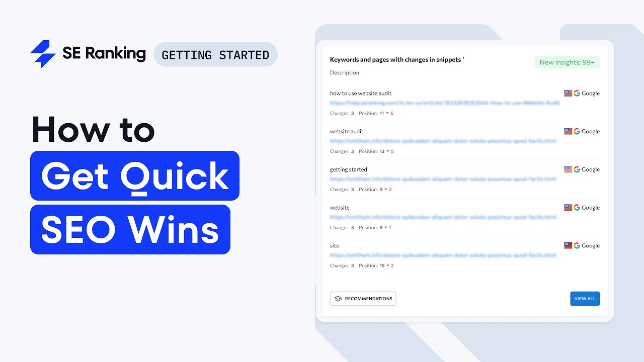 How to Get Quick SEO Wins with SE Ranking’s Insights Tool video thumbnail