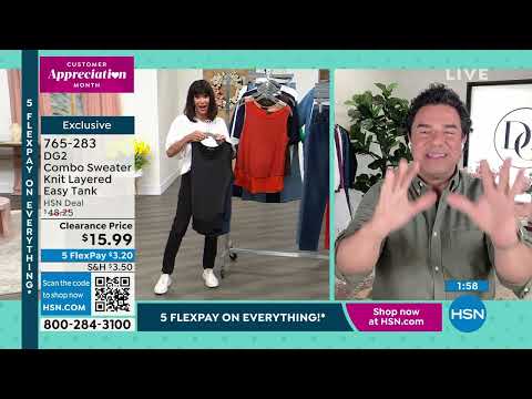 DG2 by Diane Gilman Combo Sweater Knit Layered Easy Tank