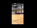 Cop school's boy on basketball court