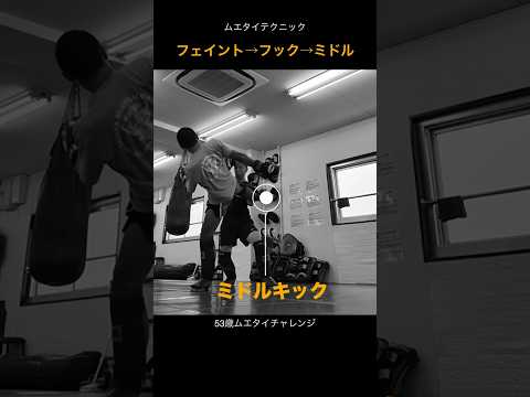 フェイントからのミドルキック