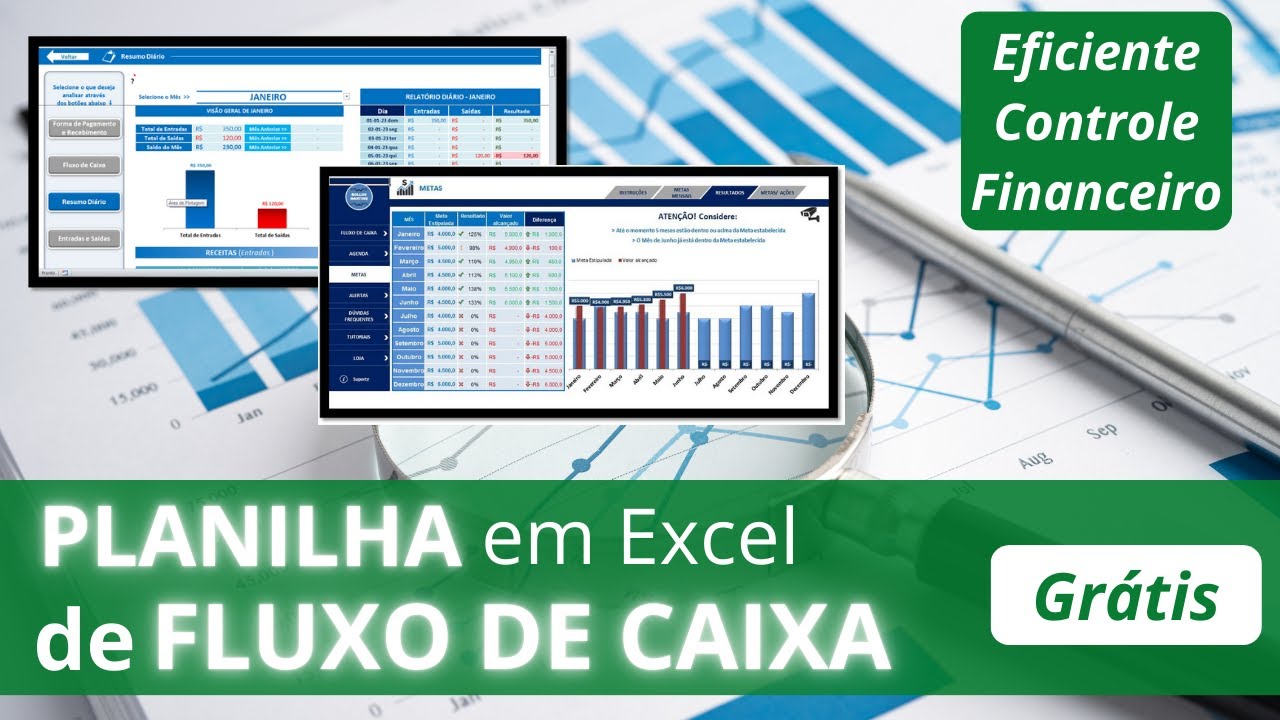 🟢 [2025] Planilha de CONTROLE FINANCEIRO Pessoal e Fluxo de Caixa Grátis com Metas Financeiras Excel